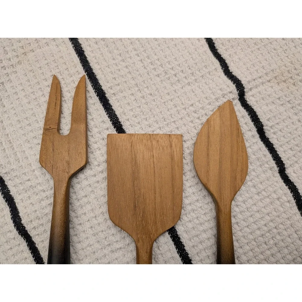 Handcrafted 3-Piece Wooden Cheese Serving Set Ombre‎ Charcuterie Tools